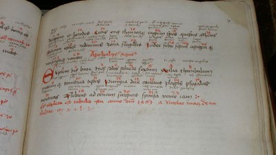 Biblia sacra; eigenhändiger Eintrag von Nikolaus Matz ,Nikolaus-Matz-Bibliothek