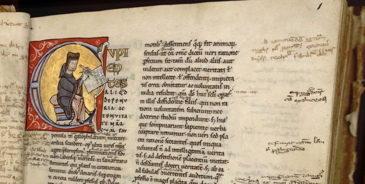 Ausschnitt: Petrus Lombardus, Sententiae, Prologus, 2. Hälfte 12. Jahrhundert, Bibl. mun. Troyes, ms. 900, Prolog, fol. 1r, 	BY-NC
