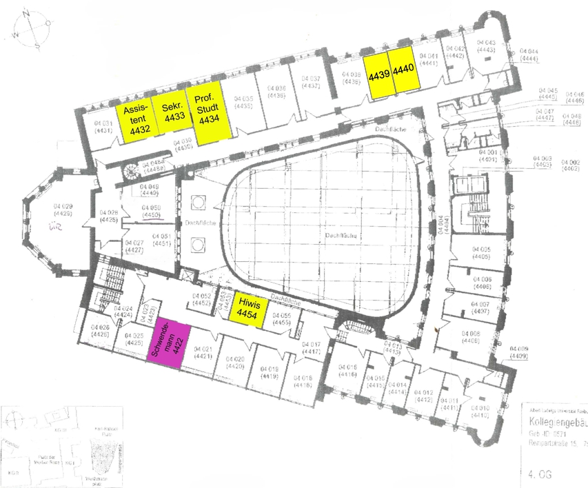 Lageplan Räume Lehrstuhl Studt KG IV 